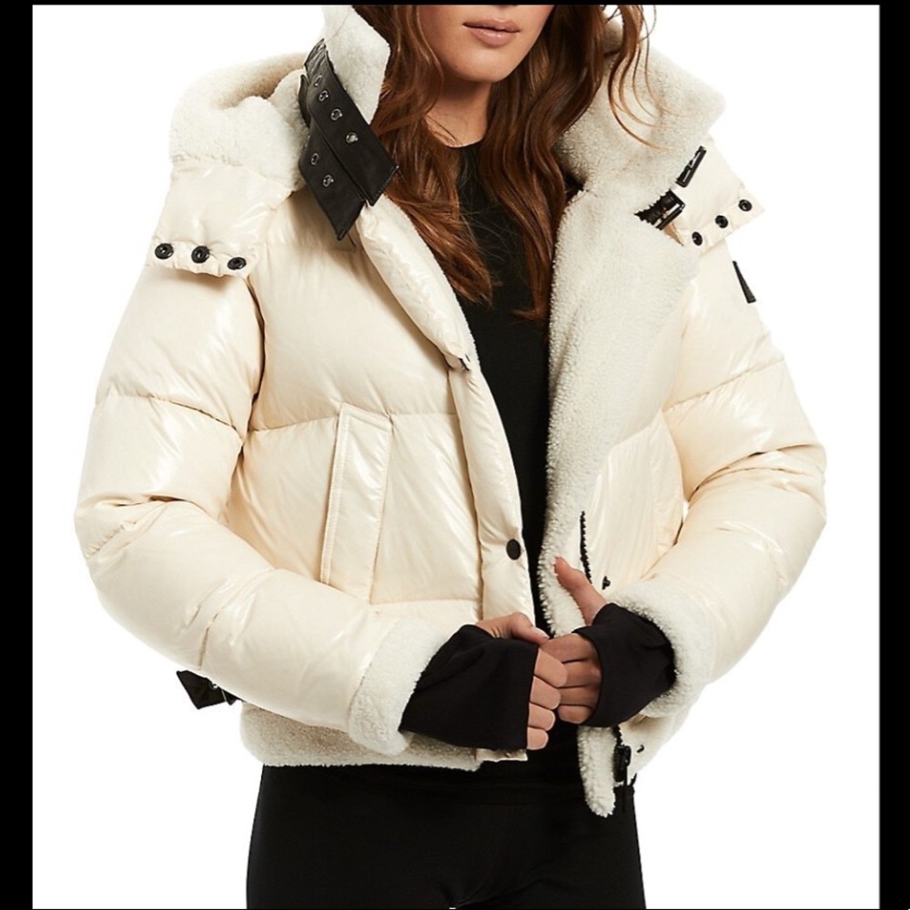 Sam. Ryan Shearling-Trim Puffer Down Jacket - NWT - Picture 4 of 10